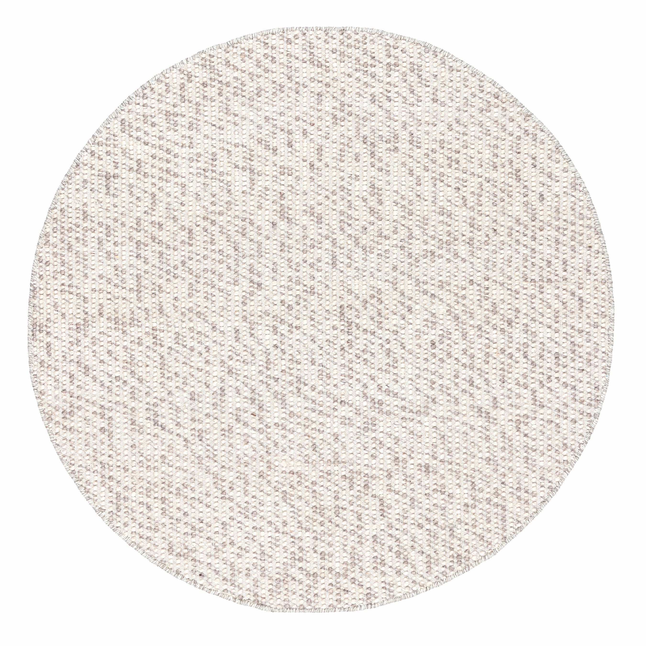 Mallory Marbled Cream and Grey Chunky Wool Round Rugmodern color block patchwork rug