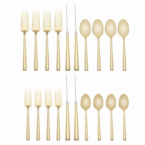 Malmo Gold 20 Piece Flatware Seteco-friendly bamboo fiber tableware set 
