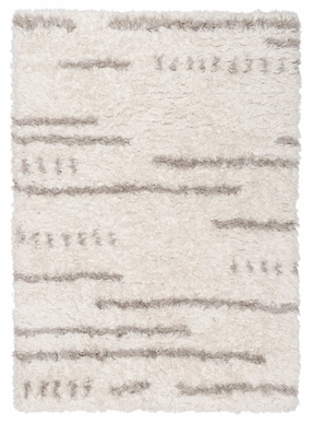 Mandisa Cream & Beige Tribal Shag Rugmodern color block patchwork rug