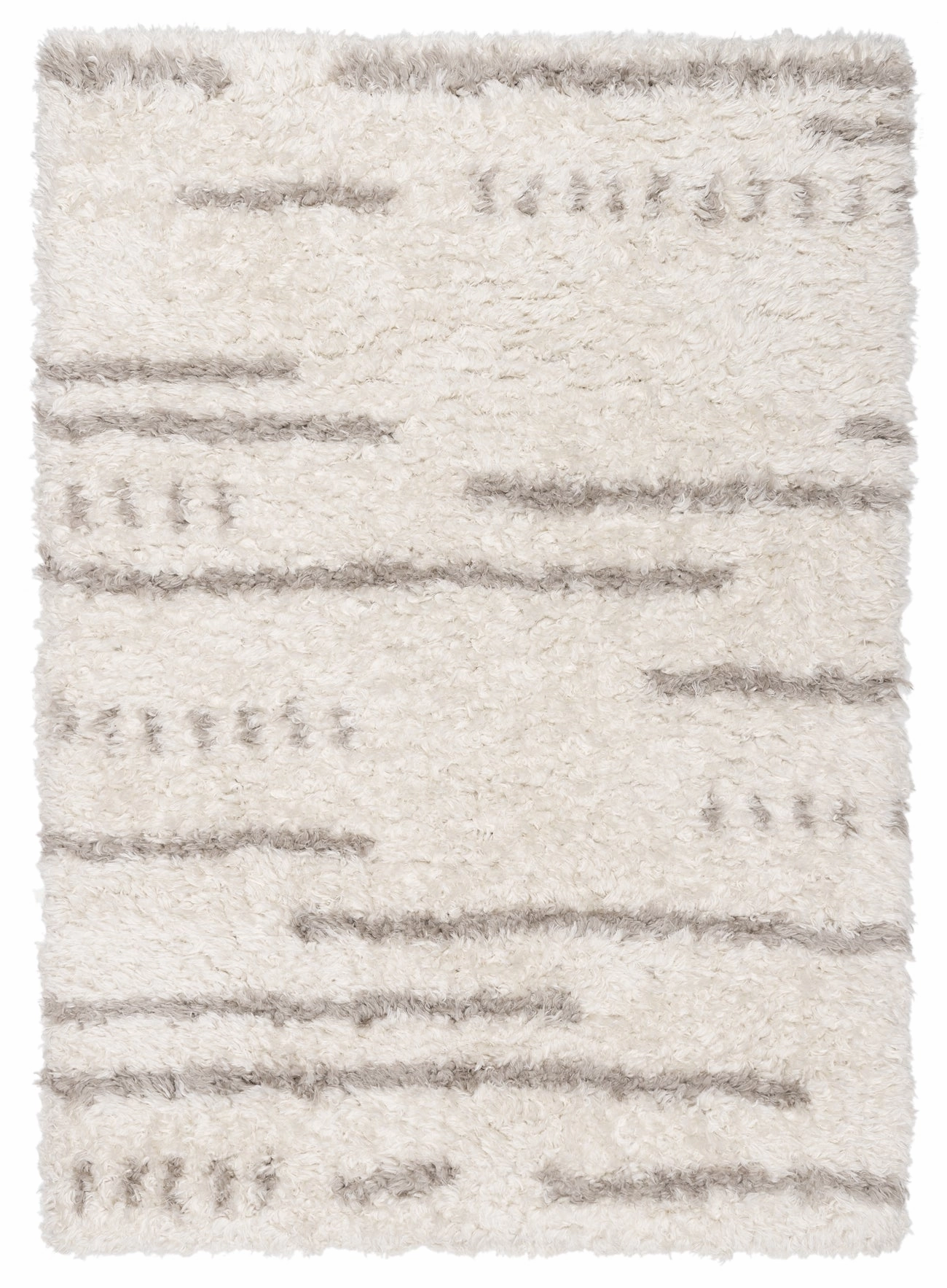 Mandisa Cream & Beige Tribal Shag Rugmodern color block patchwork rug