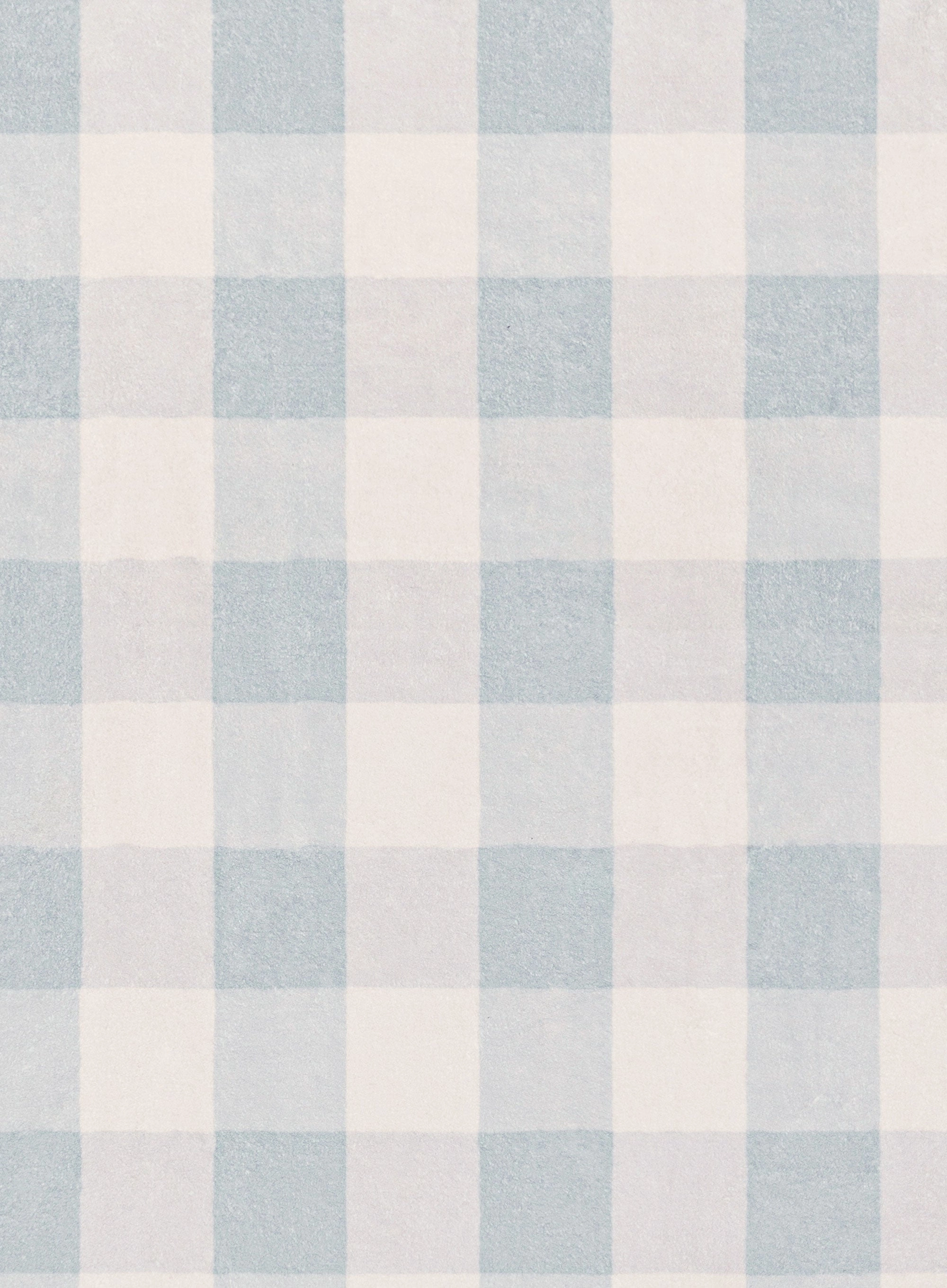 Marcia Blue and Cream Gingham Washable Rug