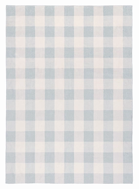 Marcia Blue and Cream Gingham Washable Rugmodern color block patchwork rug