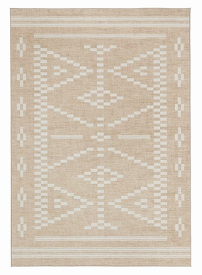 Marga Beige Ivory Indoor Outdoor Washable Rugmodern color block patchwork rug