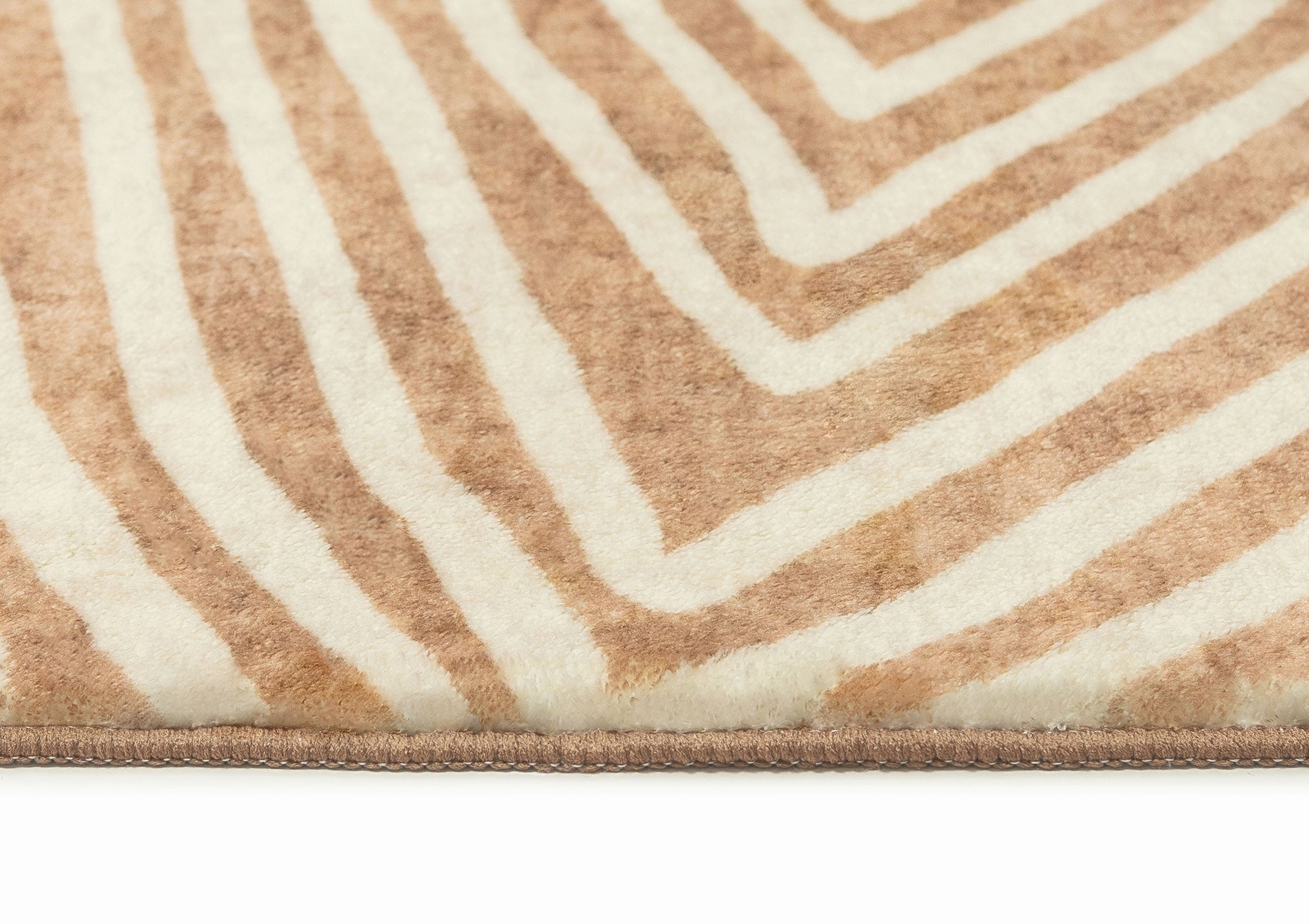 Margaux Brown Beige Diamond Tribal Pattern Washable Rug *NO RETURNS UNLESS FAULTY