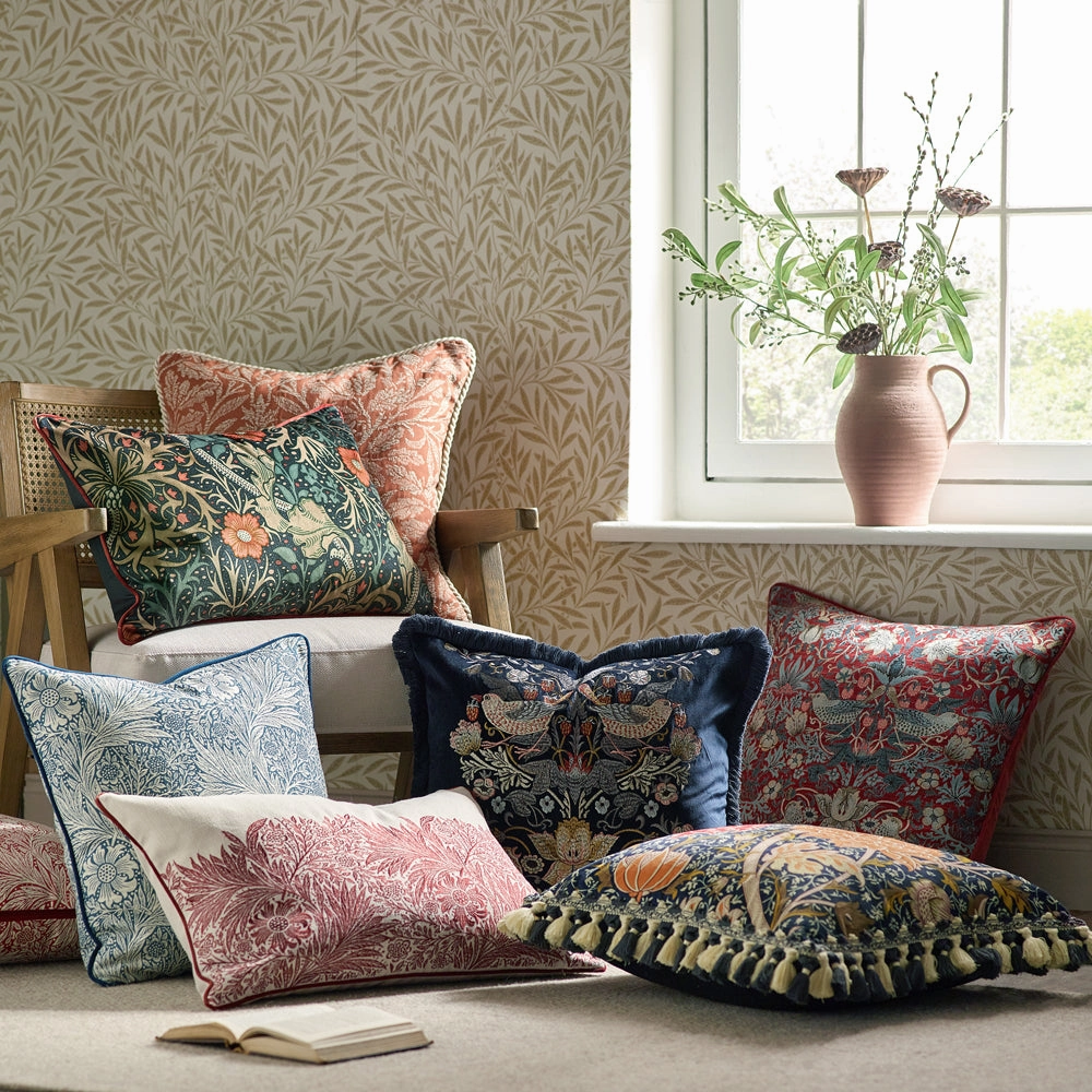 Marigold Embroidered Cushion Russet