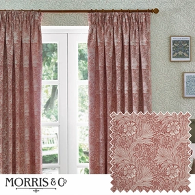 Marigold Floral Jacquard Pencil Pleat Curtains Russetbedding sets ,throw blankets 
