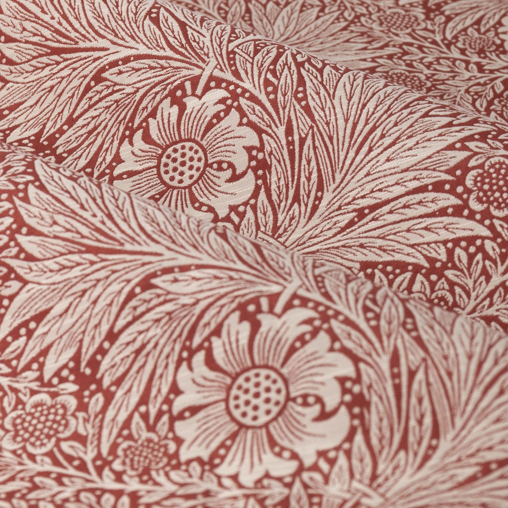 Marigold Floral Jacquard Pencil Pleat Curtains Russet