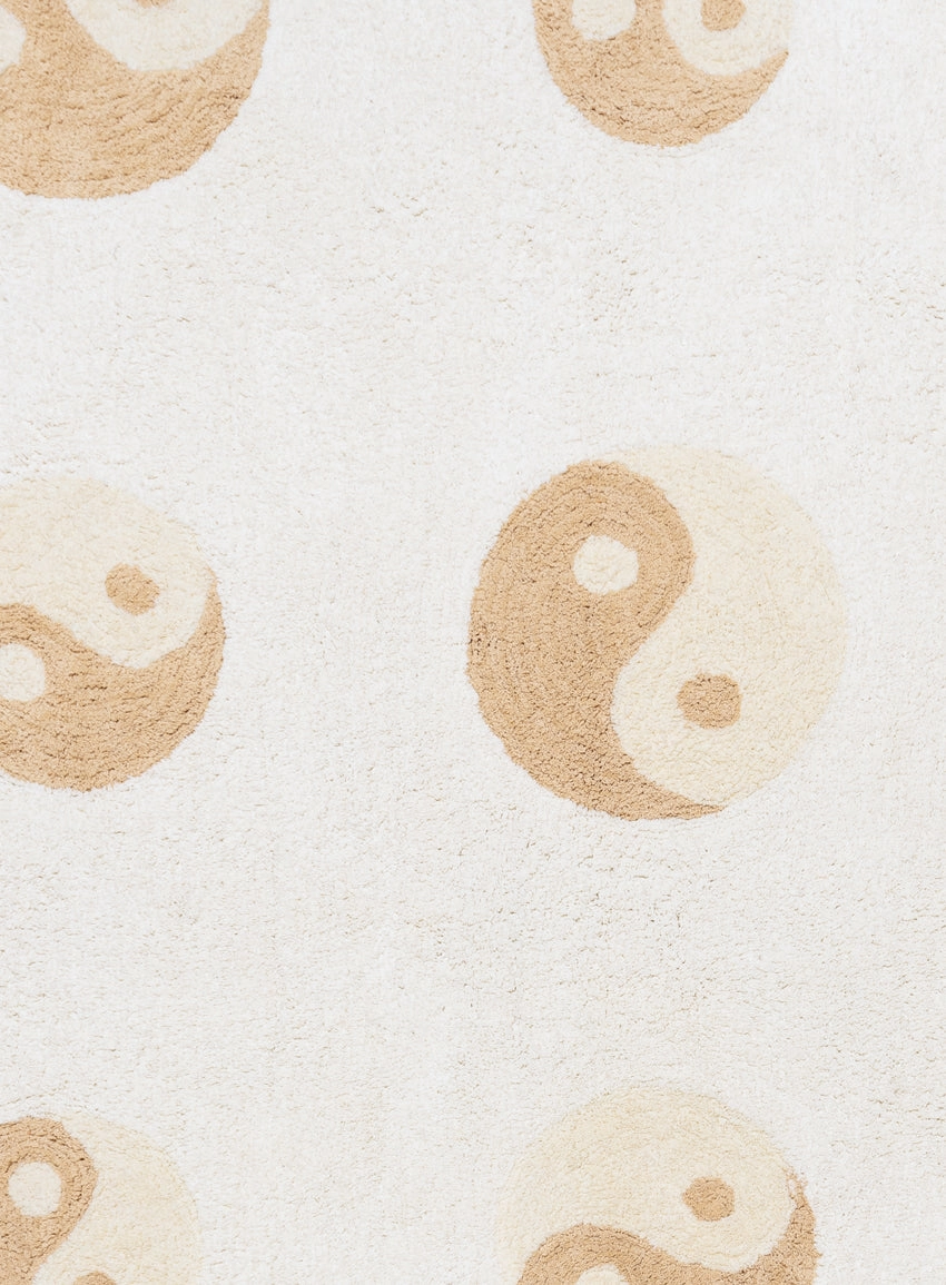 Marika Cream and Beige Yin Yang Cotton Washable Rug *NO RETURNS UNLESS FAULTY