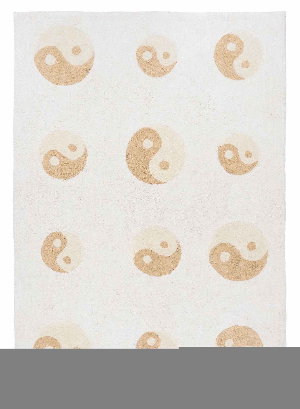 Marika Cream and Beige Yin Yang Cotton Washable Rug *NO RETURNS UNLESS FAULTYmodern color block patchwork rug