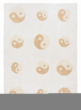 Marika Cream and Beige Yin Yang Cotton Washable Rug *NO RETURNS UNLESS FAULTYmodern color block patchwork rug