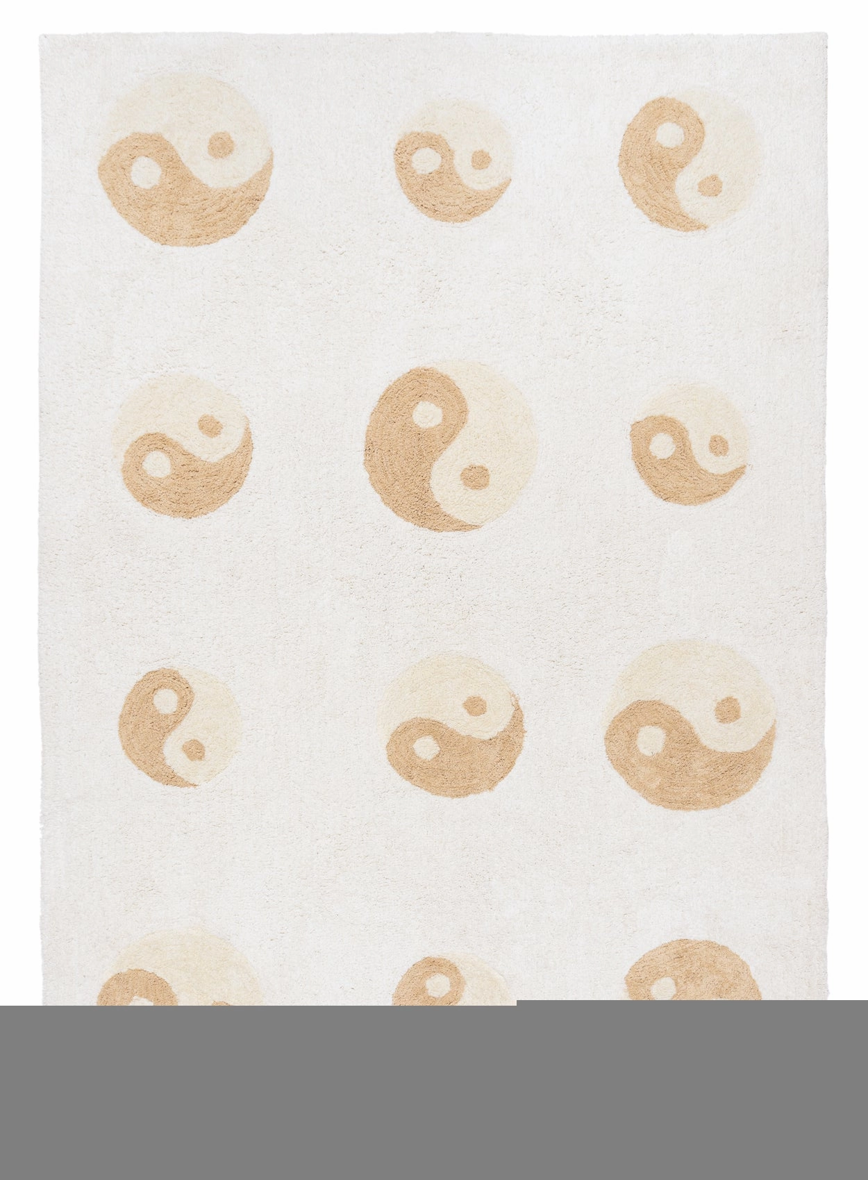 Marika Cream and Beige Yin Yang Cotton Washable Rug *NO RETURNS UNLESS FAULTYmodern color block patchwork rug