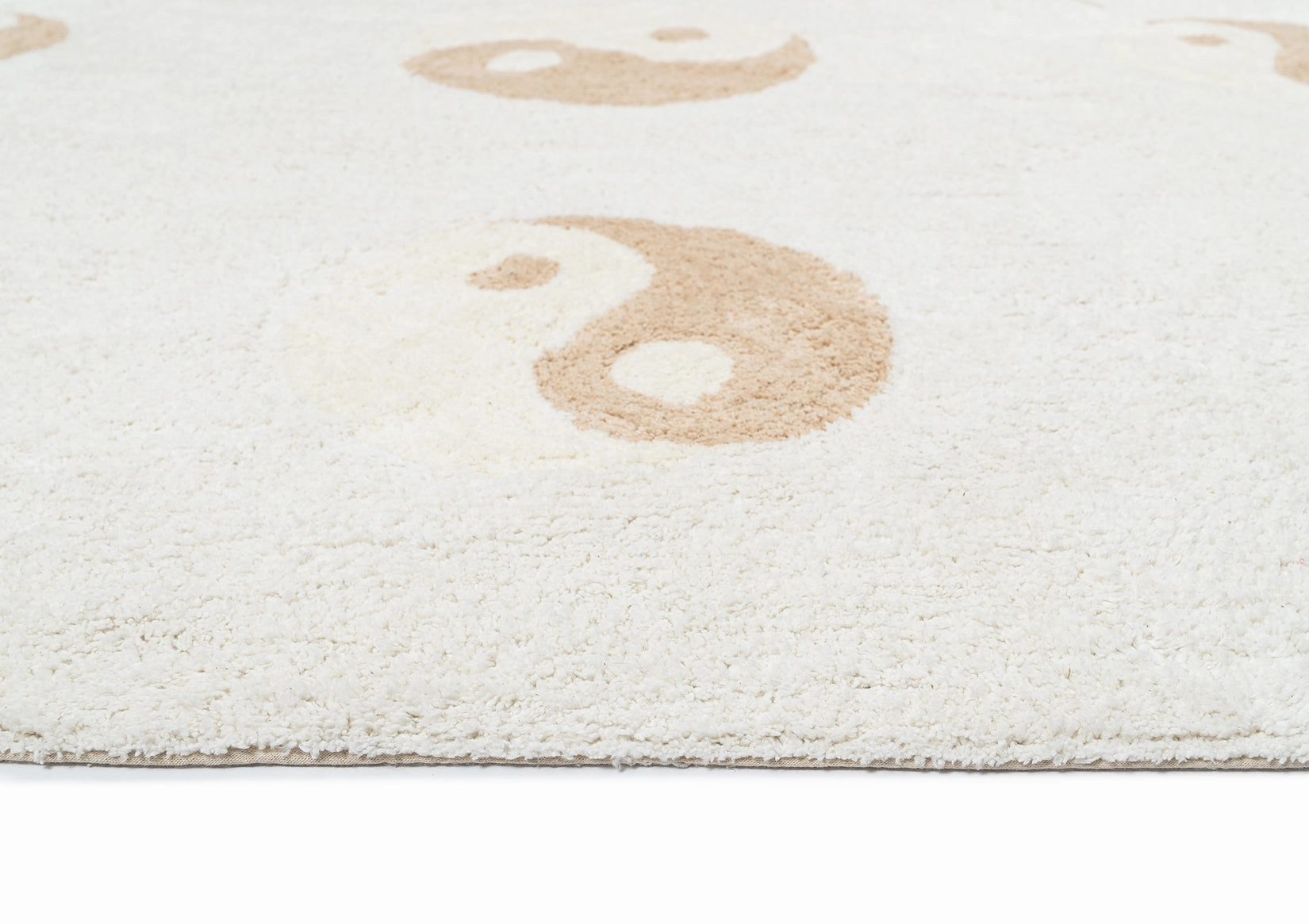 Marika Cream and Beige Yin Yang Cotton Washable Rug *NO RETURNS UNLESS FAULTY