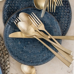 Marlise Champagne Satin 20 Piece Flatware Seteco-friendly bamboo fiber tableware set 
