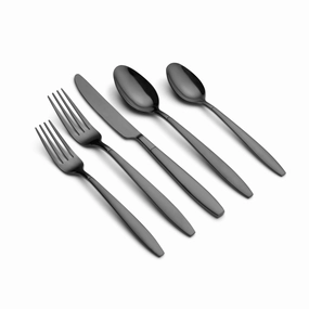 Mathison Black Sand Mirror 45 Piece Flatware Seteco-friendly bamboo fiber tableware set 