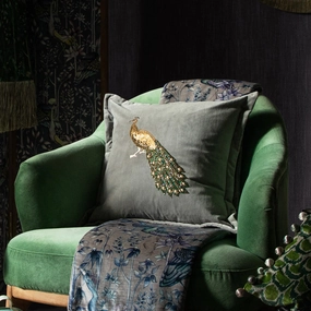 Mayura Embroidered Feather Cushion Steelhome decor ,wall decor 