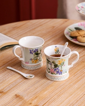 Meadow Butterfly Mug With Spoon- Set Of 2modern kitchen decor ,kitchen dinner set ,dinnerware 