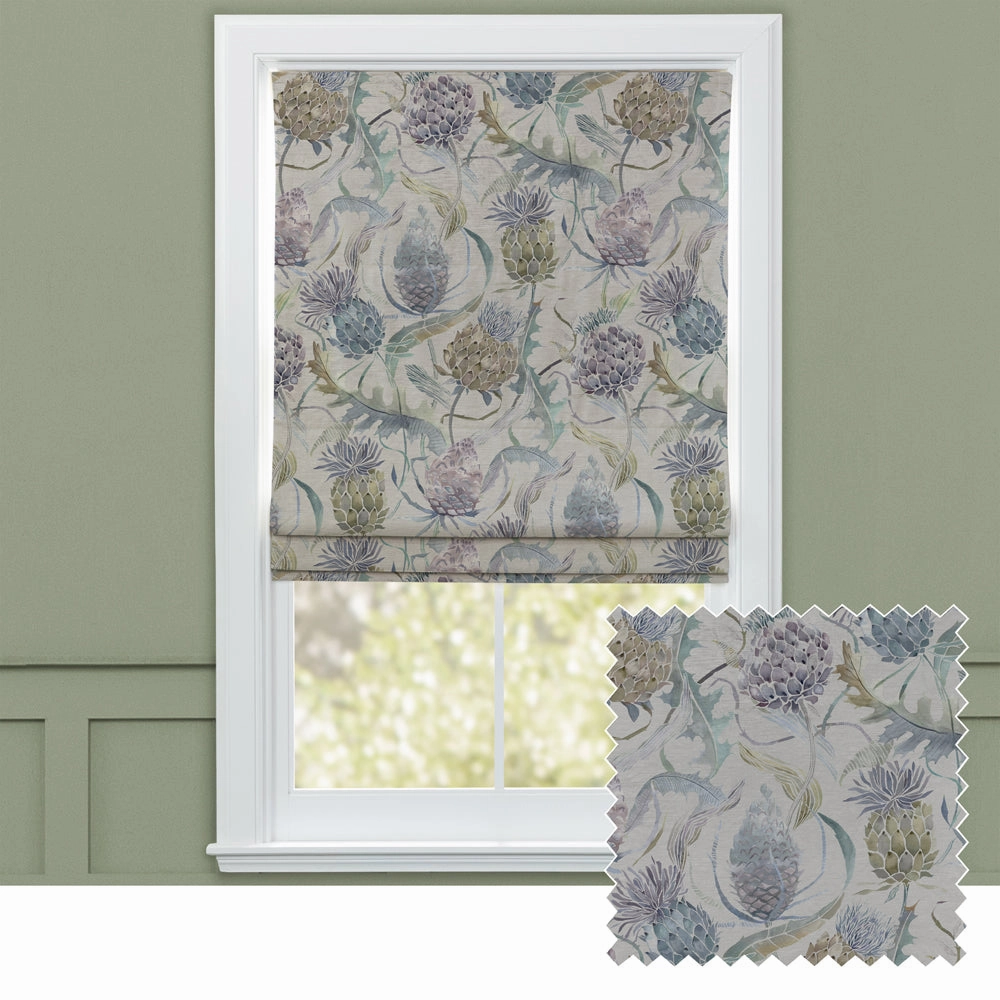 Meadwell Printed Velvet Made to Measure Roman Blinds Periwinklebedding sets ,throw blankets 
