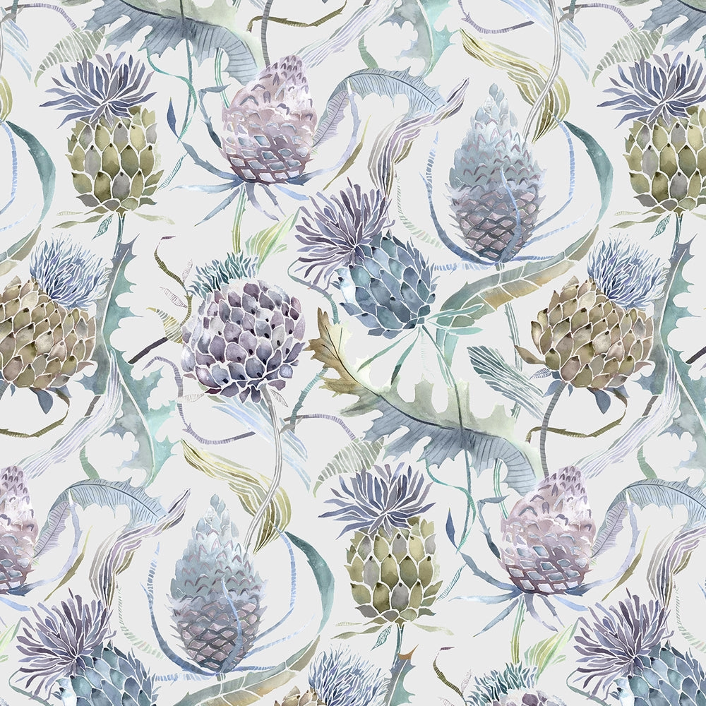Meadwell Printed Velvet Made to Measure Roman Blinds Periwinkle
