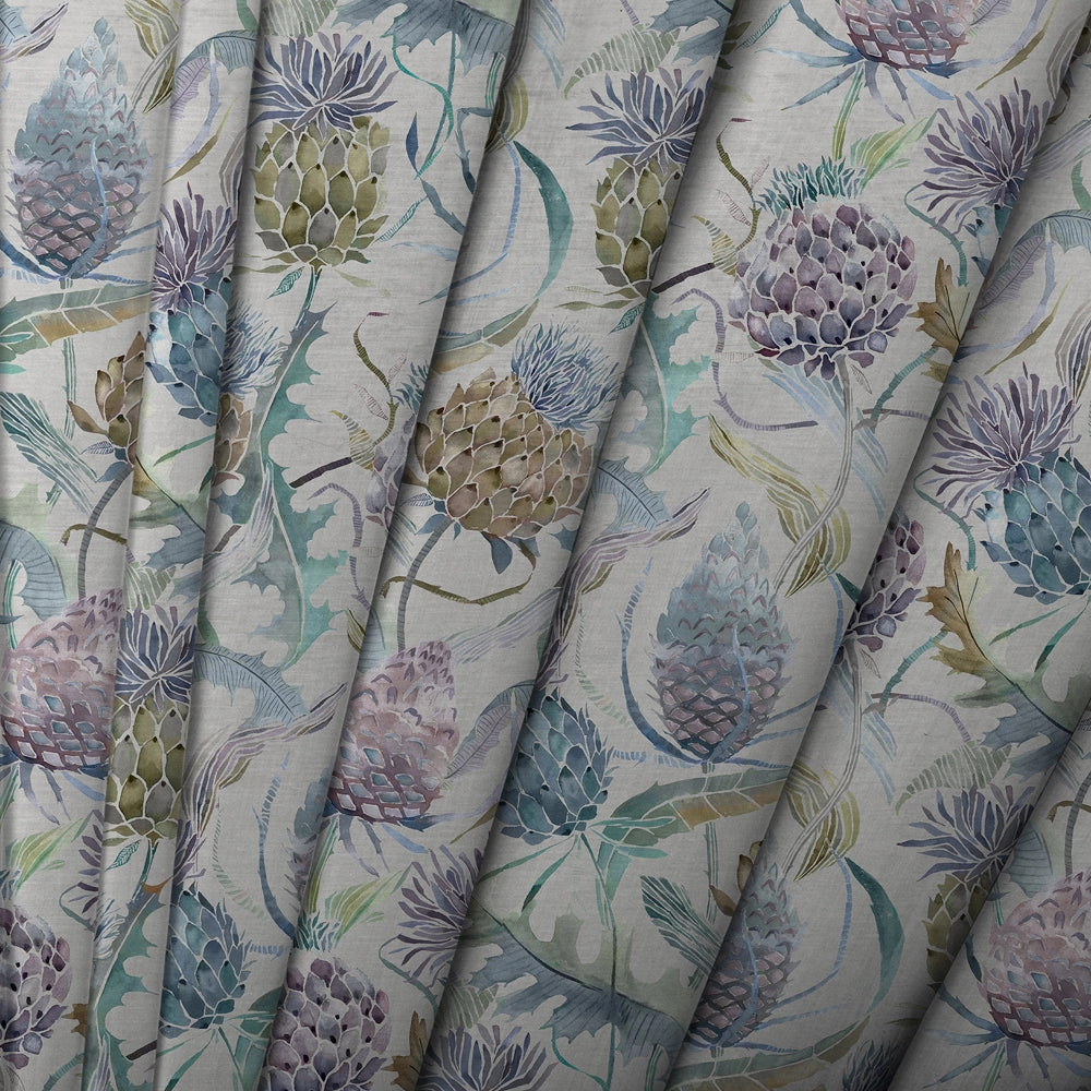 Meadwell Printed Velvet Made to Measure Roman Blinds Periwinkle