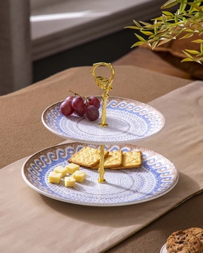 Mediterranean Mosaic 2-Tier Cake Standmodern kitchen decor ,kitchen dinner set ,dinnerware 