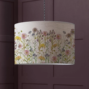 Medmerry Eva Printed Lamp Shade Linenreplacement lampshade,White Linen Drum Lampshade for Table or Floor Lamp