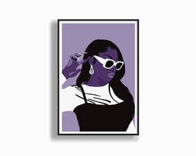 Megan Thee Stallion Illustrated Portraitmodern abstract painting decor
