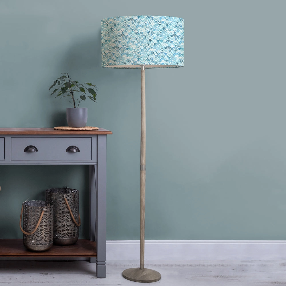 Melia Eva & Solensis Complete Floor Lamp Glacierreplacement lampshade,White Linen Drum Lampshade for Table or Floor Lamp