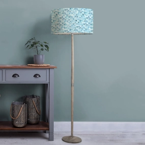 Melia Eva & Solensis Complete Floor Lamp Glacierreplacement lampshade,White Linen Drum Lampshade for Table or Floor Lamp