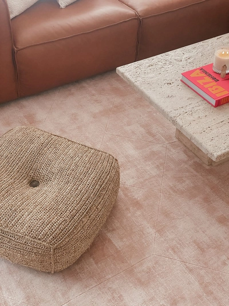 Melinda Pink Geometric Viscose Rug *NO RETURNS UNLESS FAULTY
