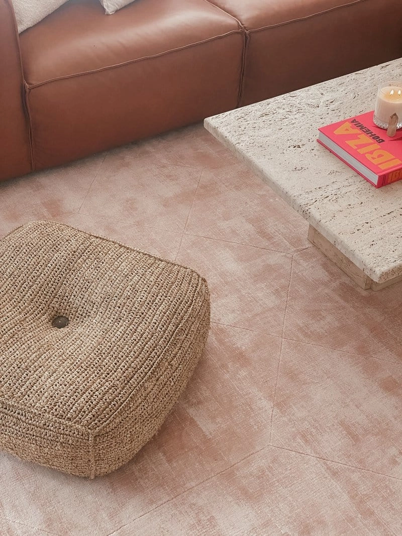 Melinda Pink Geometric Viscose Rug *NO RETURNS UNLESS FAULTY