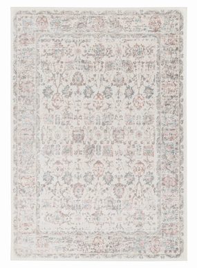 Melrose Cream and Pink Traditional Rugmodern color block patchwork rug