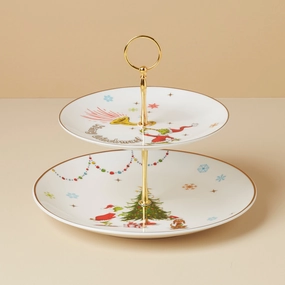 Merry Grinchmas 2-Tiered Serverafternoon tea dessert tray