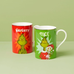 Merry Grinchmas Naughty & Nice Mug Setglass cups ,personalized mugs 
