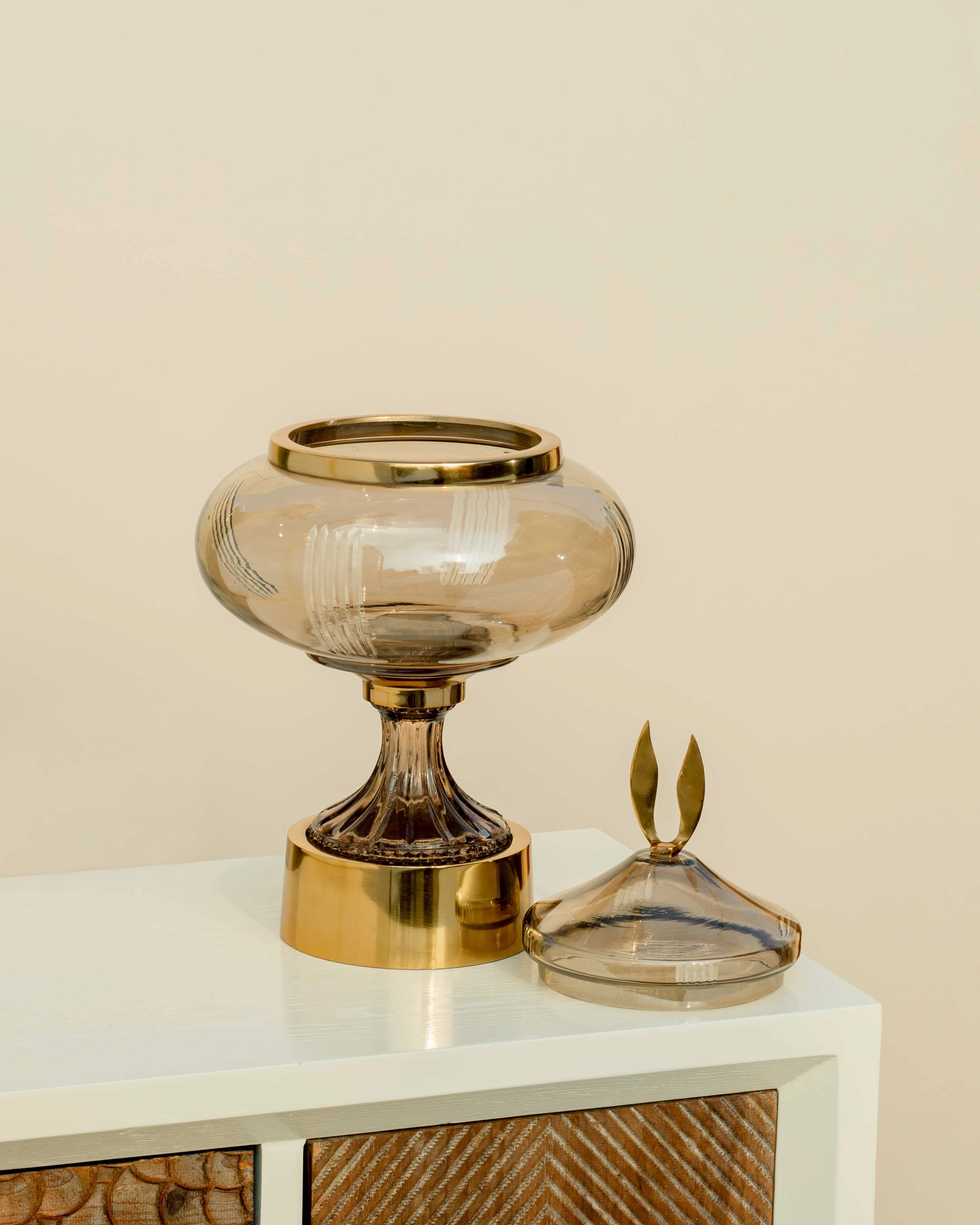 Metal Glass Candy Buffet Jar With Lid