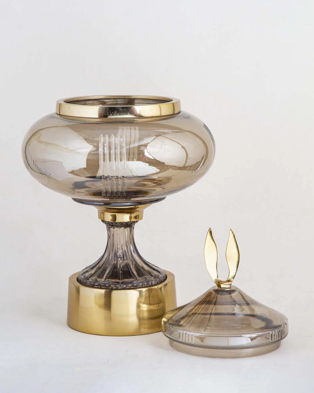 Metal Glass Candy Buffet Jar With Lid