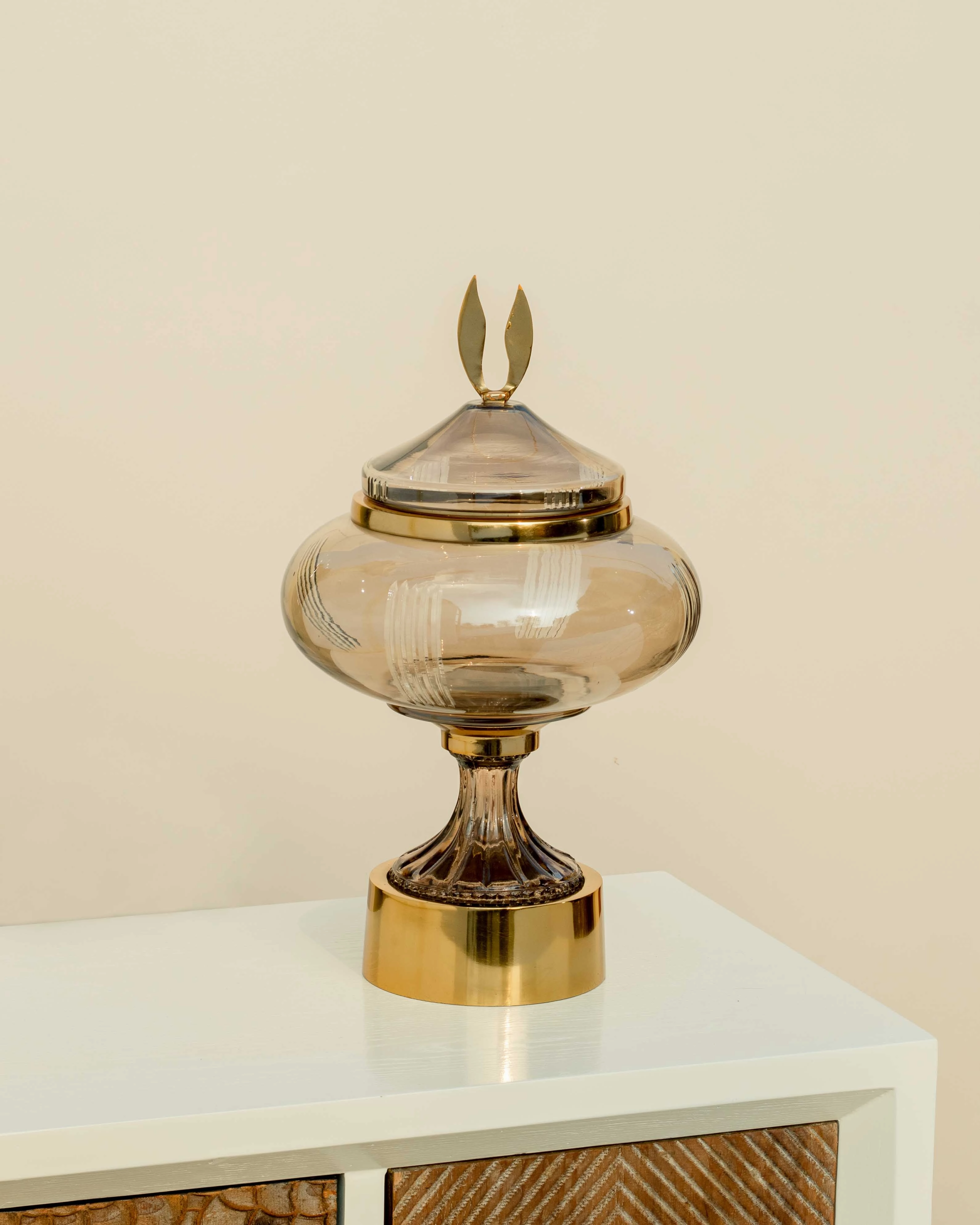 Metal Glass Candy Buffet Jar With Lid