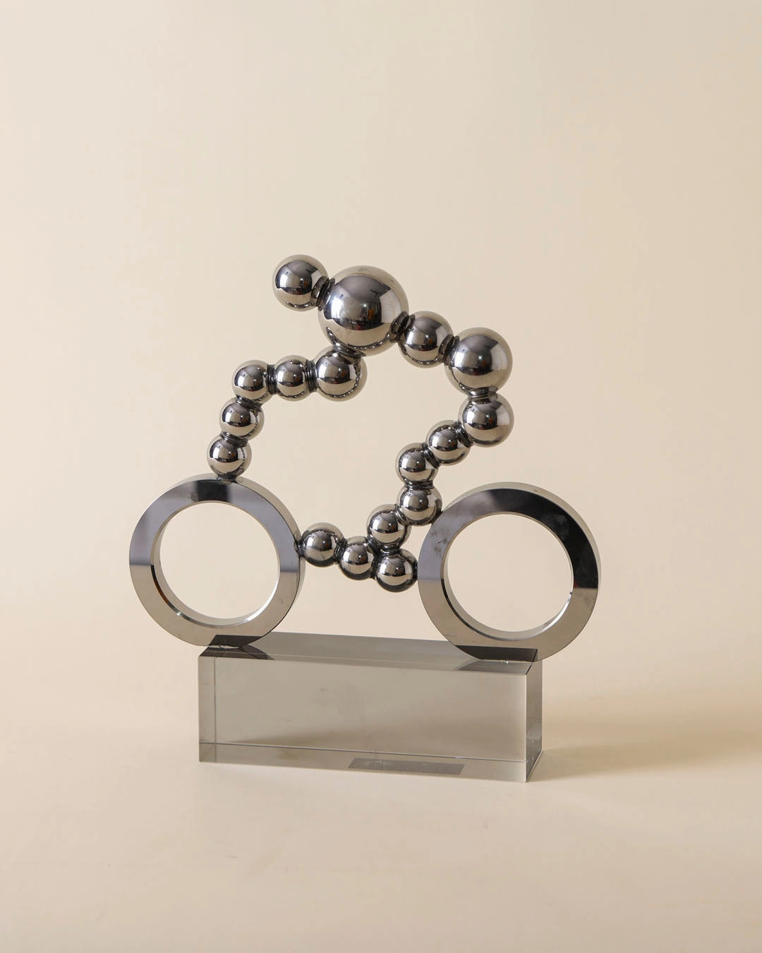 Metallic Bicycle Table Top Sculpture