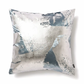 Metallic Pt Cushion Cover 450 x 450  Blue x Silverbedding sets ,throw blankets 