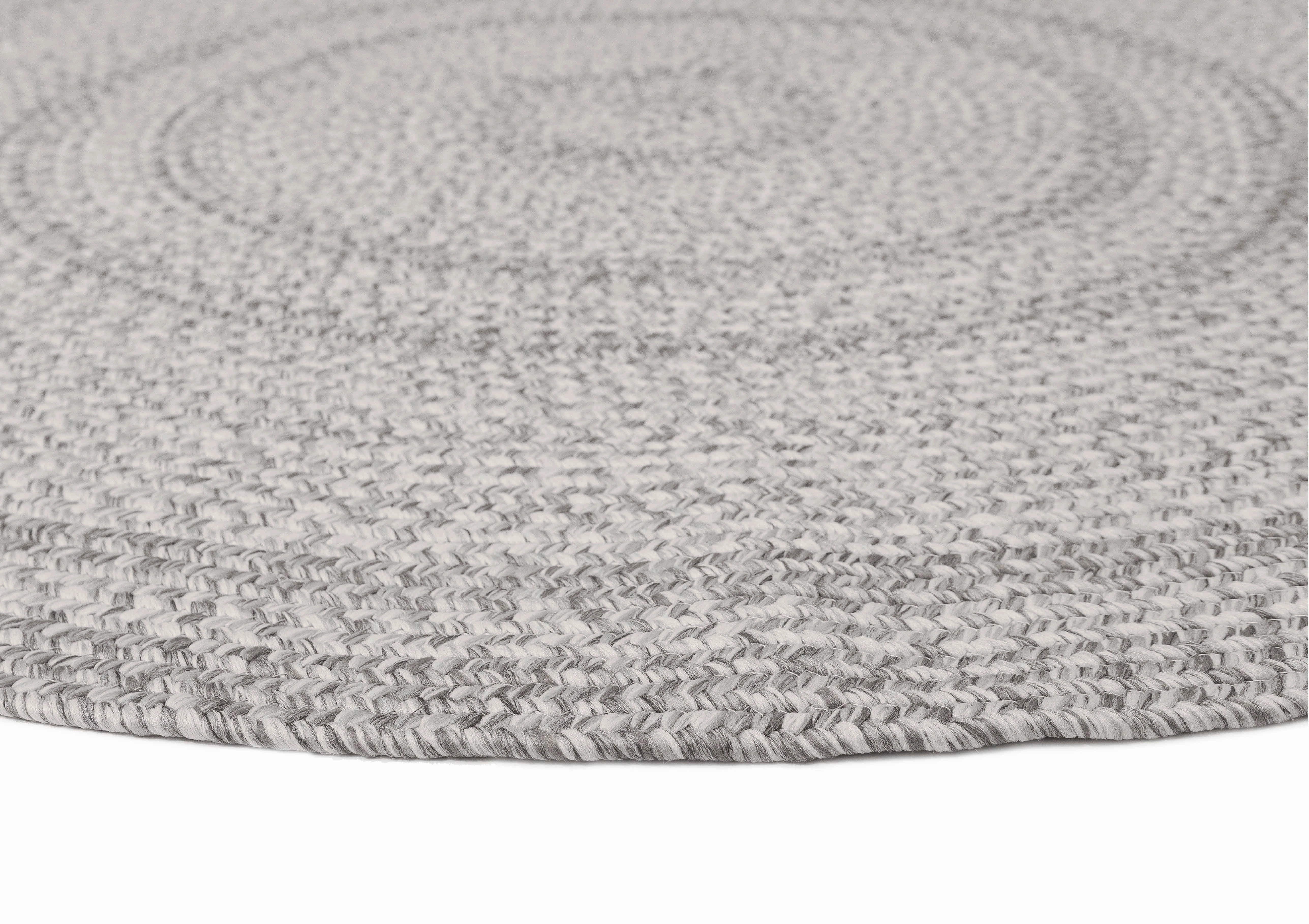 Mika Grey Braided Flatweave Indoor Outdoor Round Rug
