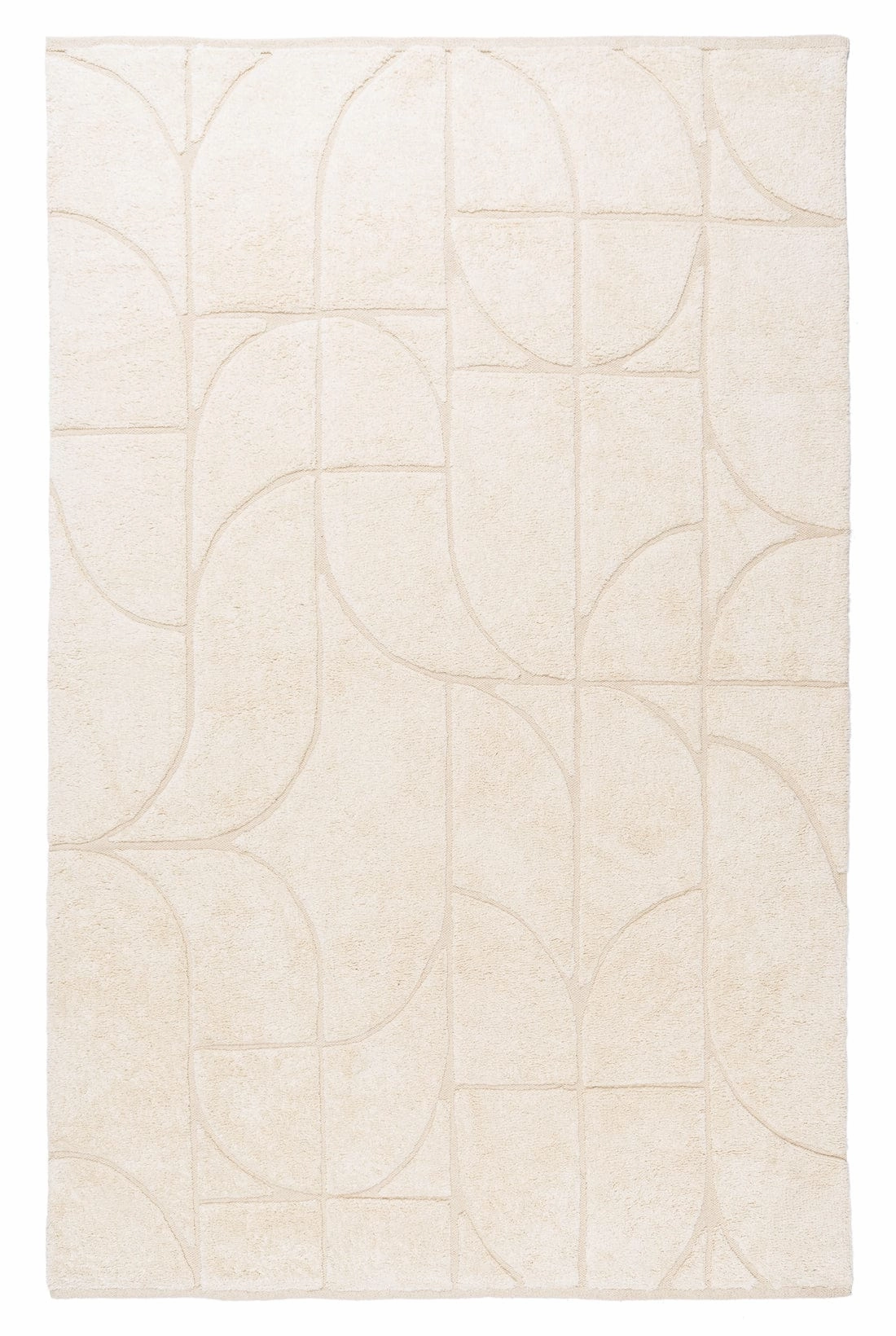 Mikaela Cream Beige Abstract Cotton Washable Rugmodern color block patchwork rug
