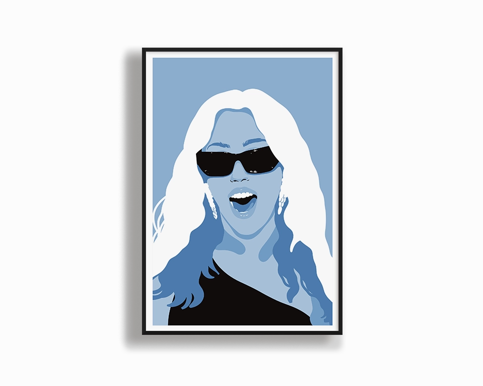 Miley Cyrus illustrated Portraitmodern abstract painting decor