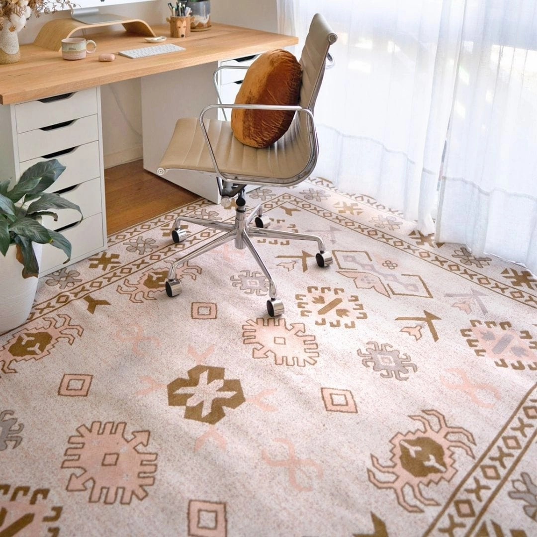 Mimi Peach and Beige Tribal Rug *NO RETURNS UNLESS FAULTY