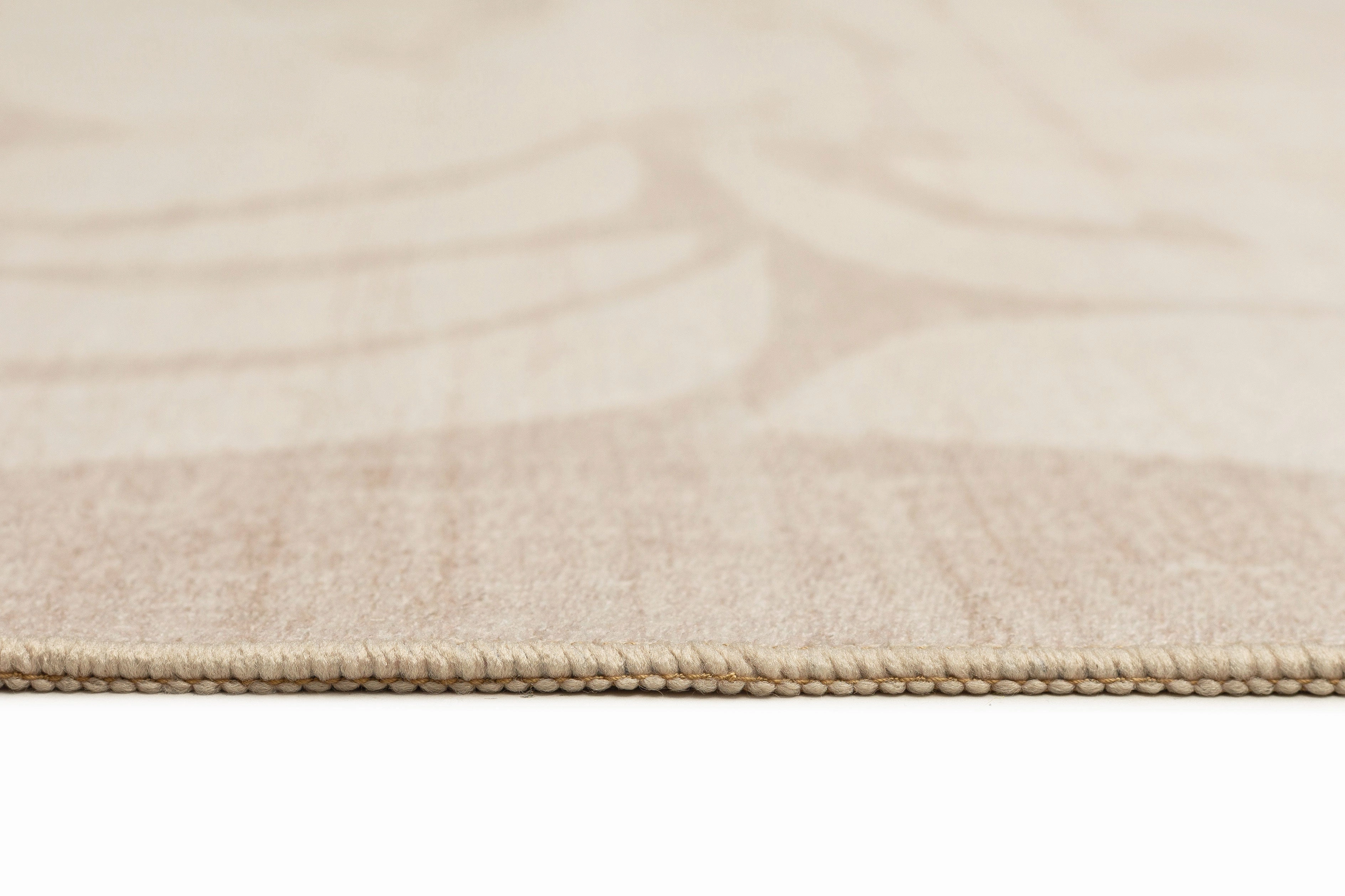 Minar Beige Botanical Washable Rug