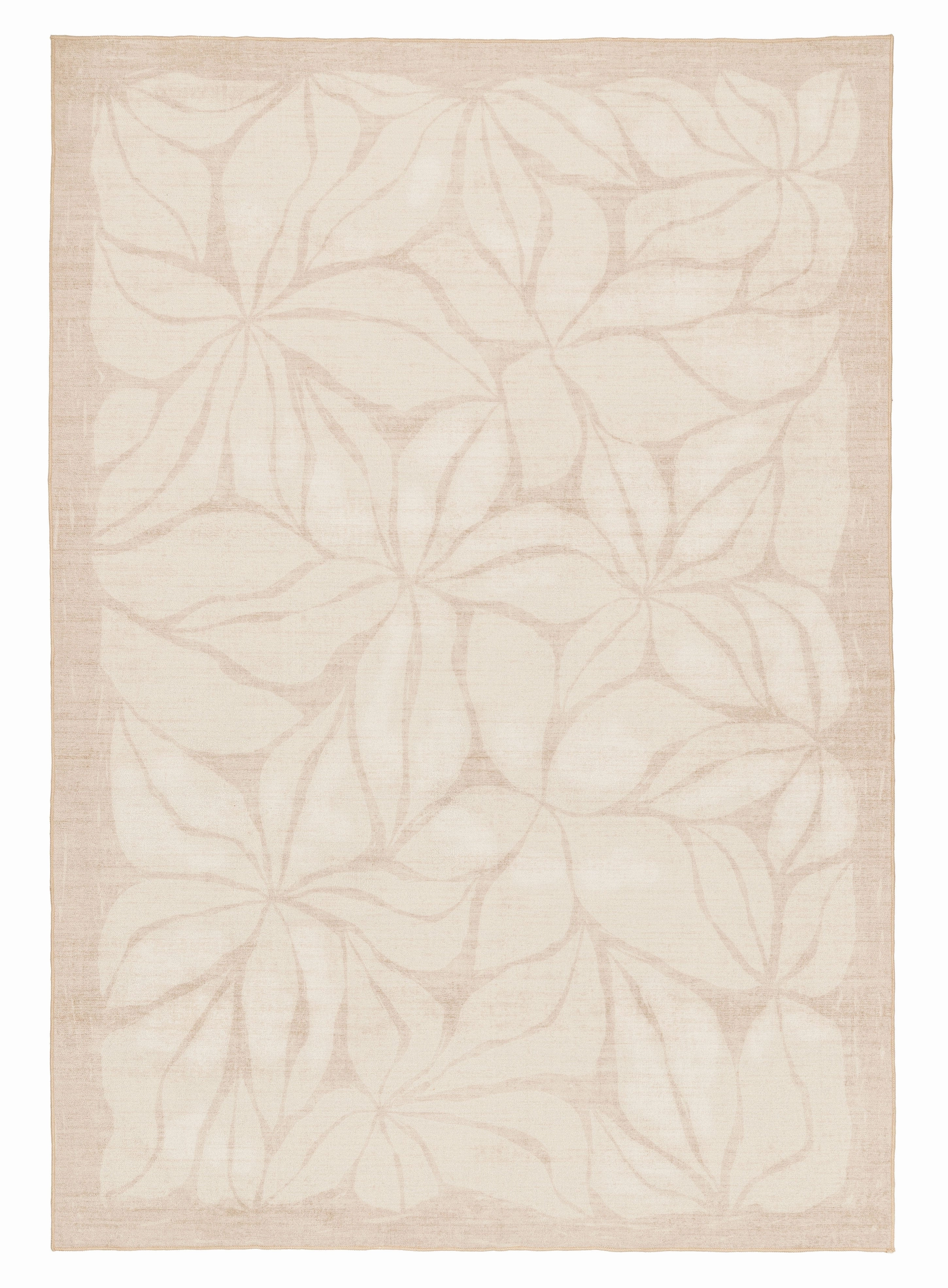 Minar Beige Botanical Washable Rugmodern color block patchwork rug