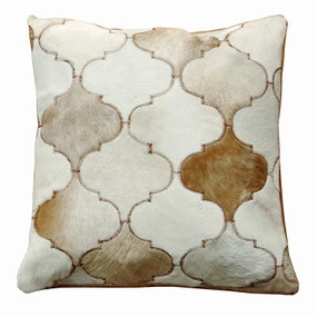 Minaret Cream and Fawn Patchwork Hide Cushionhome decoration ,modern home decor 