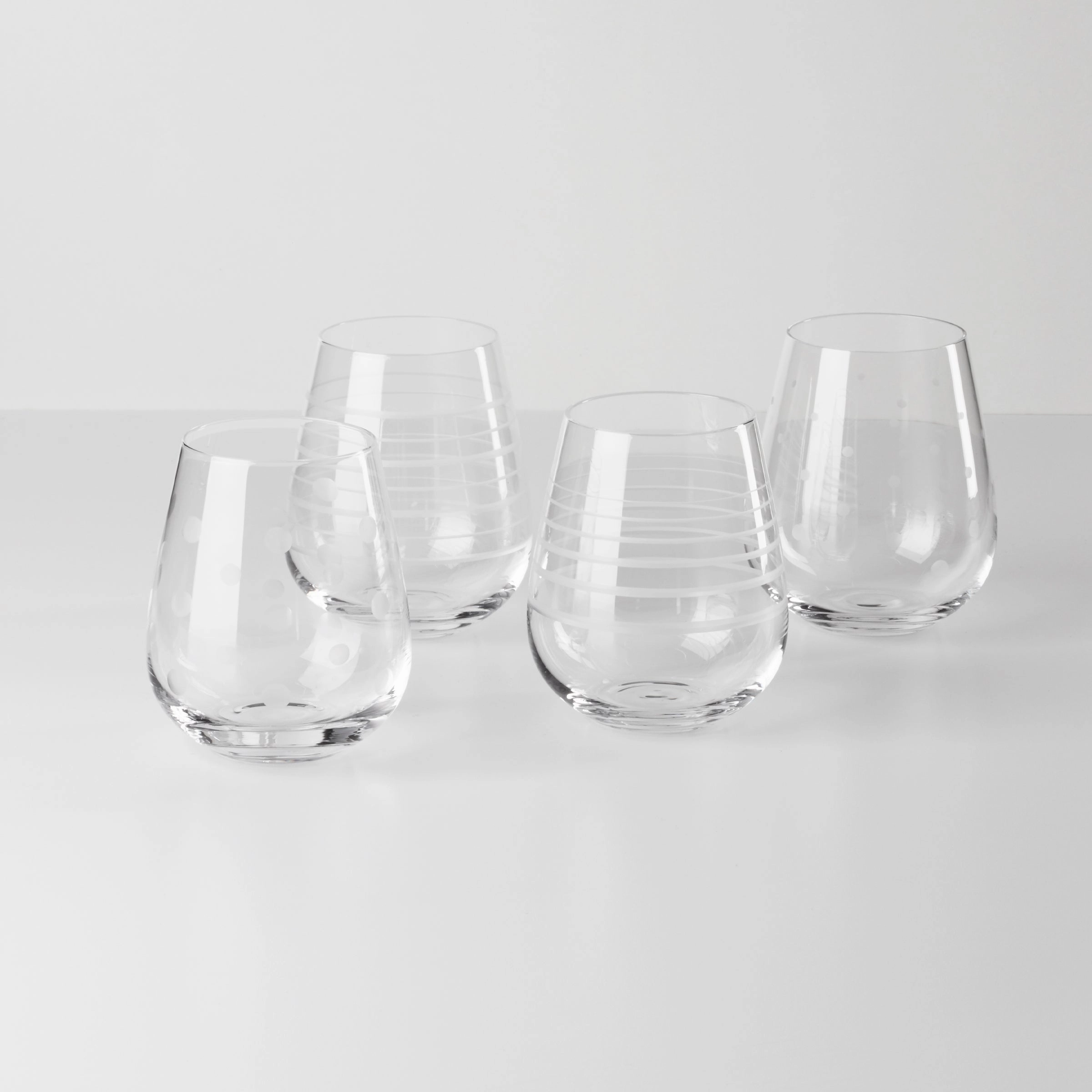 Mingle Stemless Wine Glasses - Set Of 4glass cups ,personalized mugs 