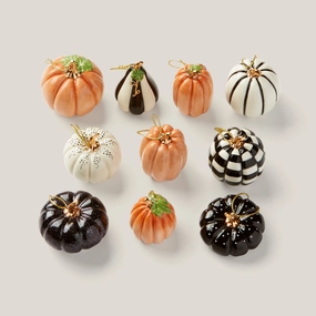 Mini Pumpkin 10-Piece Ornament Sethalloween party decor ,outdoor halloween decor 