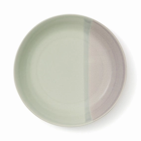 Mino Irabo Deep Plate Green X Purplehand-painted ceramic bowl