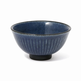 Mino Rice Bowl Shinogi Medium Bluehand-painted ceramic bowl