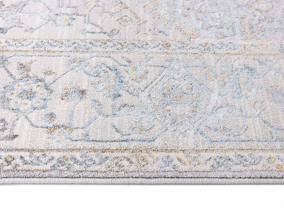 Mira Grey Tan And Blue Lustrous Traditional Rug *NO RETURNS UNLESS FAULTY